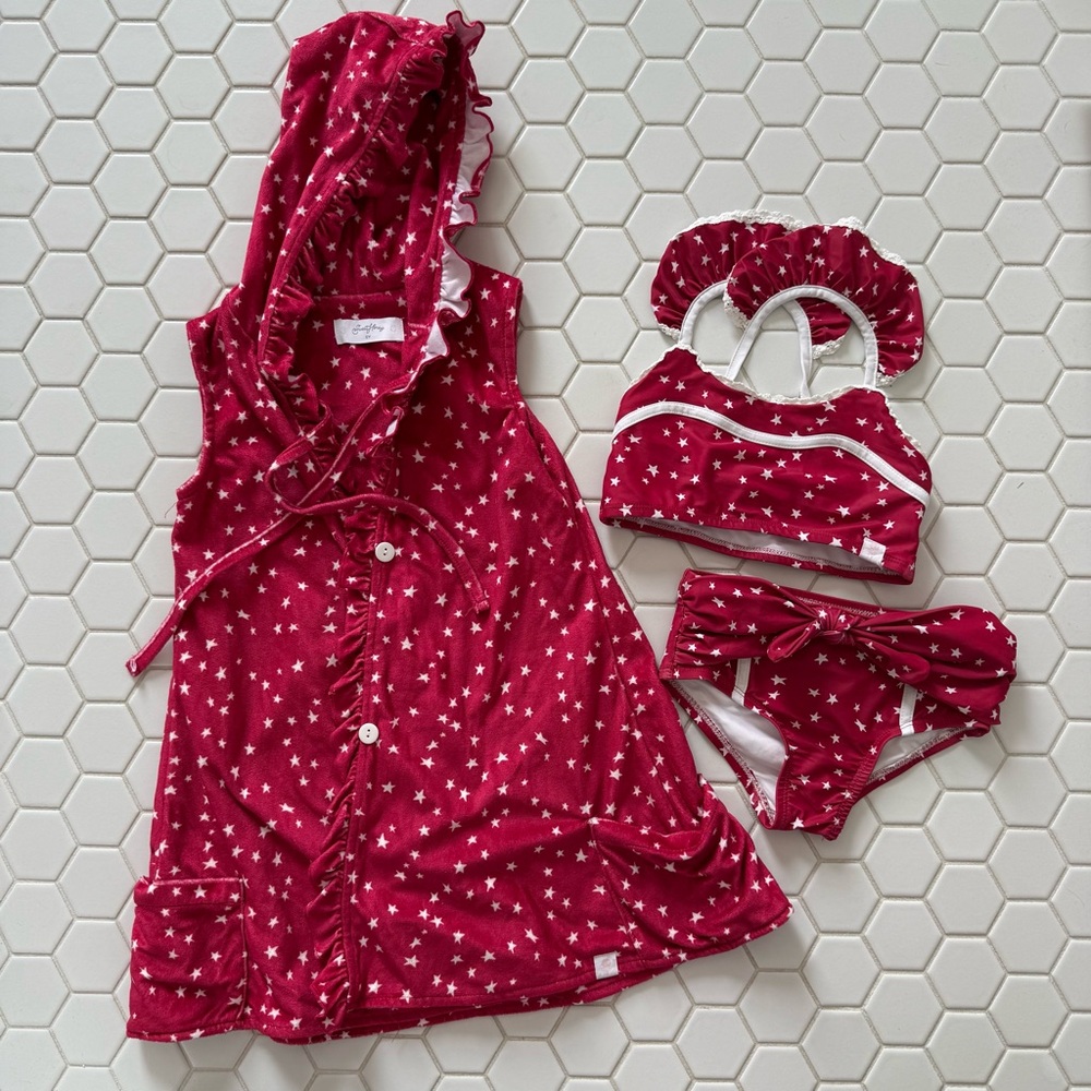 SweetHoney Starry Red Swim Set